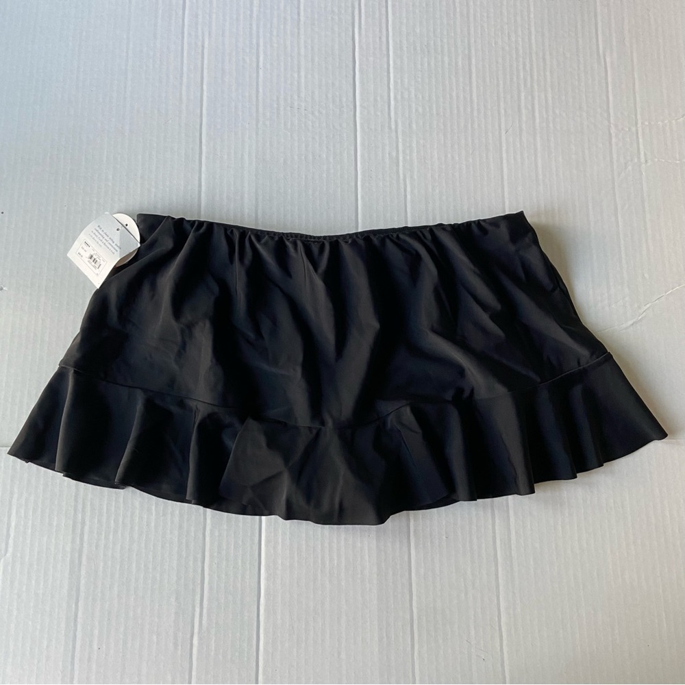 Croft & Barrow Women's Black Tummy Slimmer Bottom  Swim Skirt 16W Skirtini - Picture 2 of 11